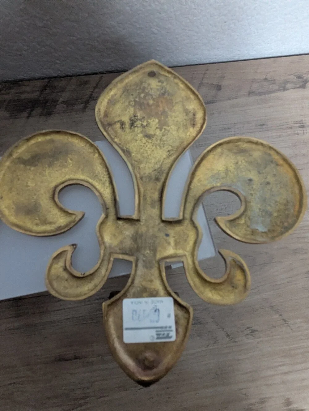 Vintage Solid Brass Fleur-de-Lis Wall Sconces - Pair